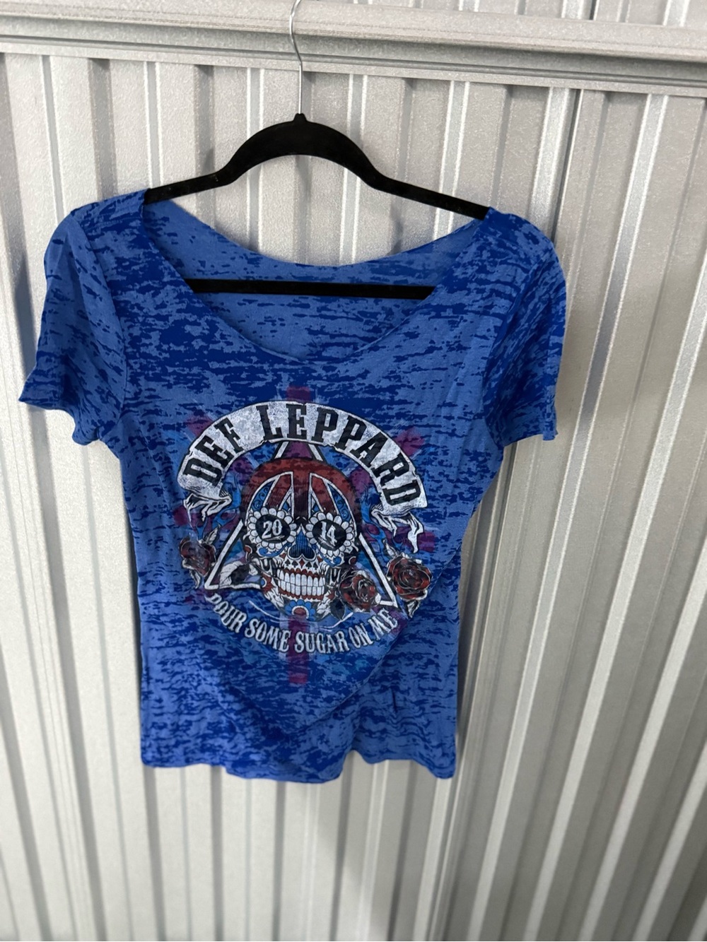 Blue Graphic Scoop Neck Tee